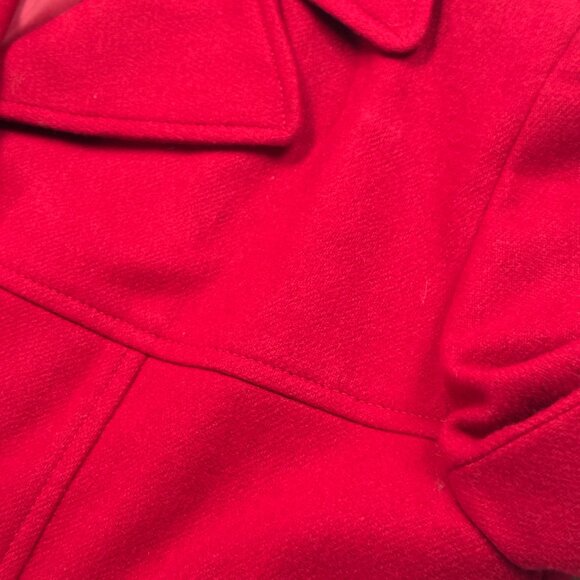 Vintage Sandro Red Wool Blazer Classic Button Front Notched Lapel Size 8 - Picture 4 of 11